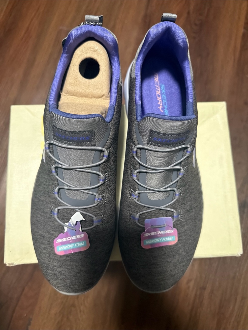 Skechers Women's Slip-ins Summits Dazzling Gray Purple Wht Sneakers Size: 9